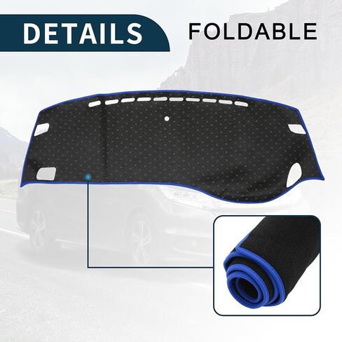 Dash Cover for Honda Odyssey Non-Slip | Center Console Dash Cover Mat Black Blue 1 Pcs in Saudi Arabia