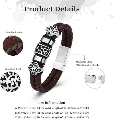 Urn Bracelet for Ashes Cremation Jewelry Stacked Bracelet for Ashes Leather Handcrafted Double Strand Braided Bracelet for Mens Women Wristband Memorial Ashes Holder in Kuwait