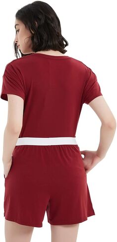 METARINO ميرينو الصوف منامة النساء 2 قطعة Pjs صالة مجموعات قصيرة الأكمام قمم مع السراويل الناعمة ملابس النوم المتسكعون in Kuwait