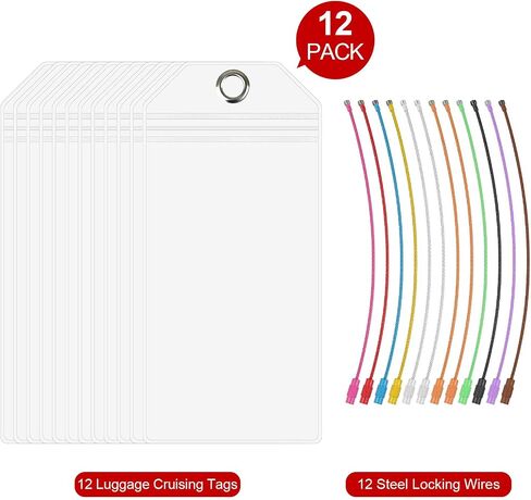 Cruise Luggage Tag Holder, 12pcs Luggage Tags for Cruise Ships, Carnival Cruise Luggage Tags, Clear Luggage Tags for Cruise, MSC Waterproof Cruise Essentials Cruise Accessories (12) in Saudi Arabia