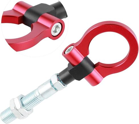 Tow Hook, Heavy Duty Car Racing Tow Hook Red Folding Ring Refitting Front Auto Trailer Accessory Fit for Hyundai 2012‑2017(Black) in Saudi Arabia