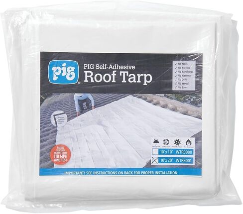 PIG Self-Adhesive Roof Tarp – White – 10’ x 20’ – PMB30602 in Saudi Arabia