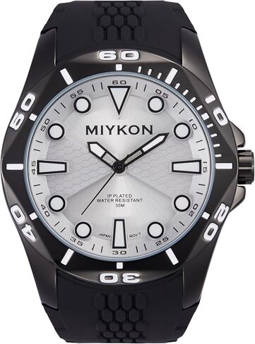 Miykon Diver Style Silicone Watches for Men - 48mm Ion Plated Men Watches with Scratch Resistant Glass - 100ft Water Resistant Men's Wrist Watches with Easy to Read Dial & Luminous Hands in Kuwait