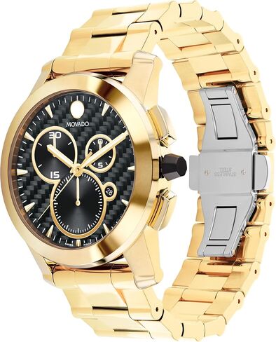 Movado Vizio Men's Sport Watch - Swiss Quartz Chronograph Movement, Stainless Steel Link Bracelet - 5 ATM Water Resistance - Luxury Fashion Timepiece for Him - 44.5mm in Saudi Arabia