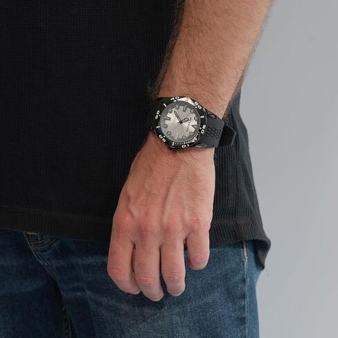 Miykon Diver Style Silicone Watches for Men - 48mm Ion Plated Men Watches with Scratch Resistant Glass - 100ft Water Resistant Men's Wrist Watches with Easy to Read Dial & Luminous Hands in Kuwait