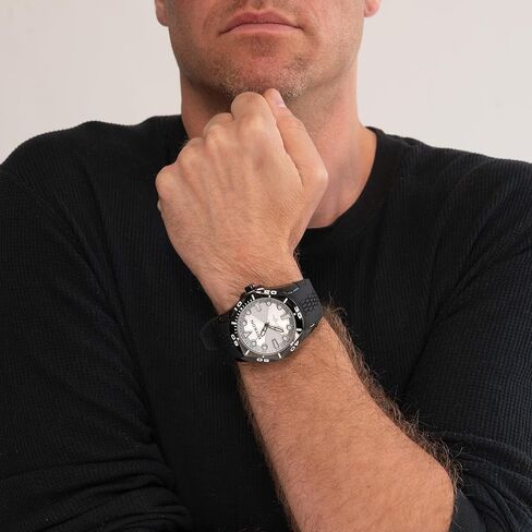 Miykon Diver Style Silicone Watches for Men - 48mm Ion Plated Men Watches with Scratch Resistant Glass - 100ft Water Resistant Men's Wrist Watches with Easy to Read Dial & Luminous Hands in Kuwait