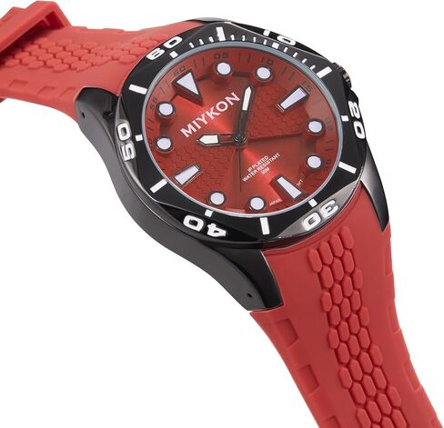 Miykon Diver Style Silicone Watches for Men - 48mm Ion Plated Men Watches with Scratch Resistant Glass - 100ft Water Resistant Men's Wrist Watches with Easy to Read Dial & Luminous Hands in Saudi Arabia