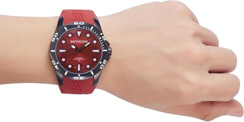 Miykon Diver Style Silicone Watches for Men - 48mm Ion Plated Men Watches with Scratch Resistant Glass - 100ft Water Resistant Men's Wrist Watches with Easy to Read Dial & Luminous Hands in Saudi Arabia