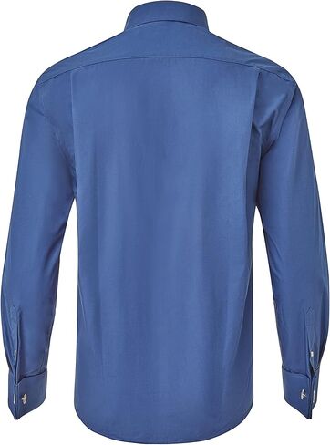 قميص رسمي خالٍ من التجاعيد بأساور أكمام فرنسية من Year In Year Out للرجال، قميص مقاوم للتجاعيد بأكمام طويلة (أسود وأبيض 169A، 3XL) in Kuwait