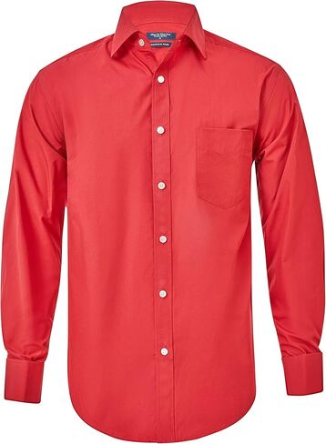Year In Year Out French Cuff Wrinkle Free Dress Shirt for Men Regular Fit Long Sleeve Wrinkle Resistant Shirt(Black White 169A,3XL) in Kuwait