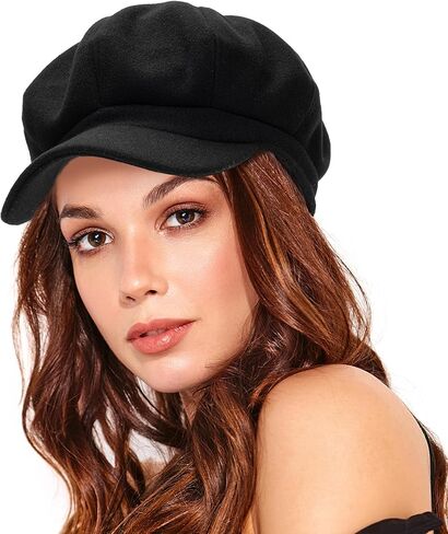 Women Felt Newsboy-Hat Classic Cabbie-Beret-Cap - Warm 1920s Gatsby Trucker-Hats for Men in Kuwait