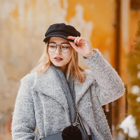 Women Felt Newsboy-Hat Classic Cabbie-Beret-Cap - Warm 1920s Gatsby Trucker-Hats for Men in Kuwait