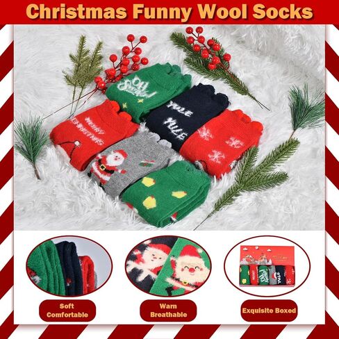 6 أزواج من جوارب عيد الميلاد للنساء والفتيات، مجموعة جوارب مبتكرة لعيد الميلاد كهدية للعطلات in Kuwait