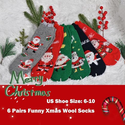 6 أزواج من جوارب عيد الميلاد للنساء والفتيات، مجموعة جوارب مبتكرة لعيد الميلاد كهدية للعطلات in Kuwait