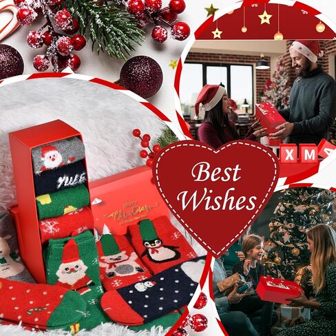 6 أزواج من جوارب عيد الميلاد للنساء والفتيات، مجموعة جوارب مبتكرة لعيد الميلاد كهدية للعطلات in Kuwait