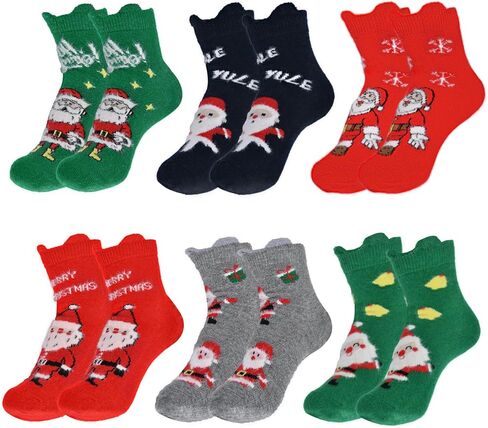 6 أزواج من جوارب عيد الميلاد للنساء والفتيات، مجموعة جوارب مبتكرة لعيد الميلاد كهدية للعطلات in Kuwait