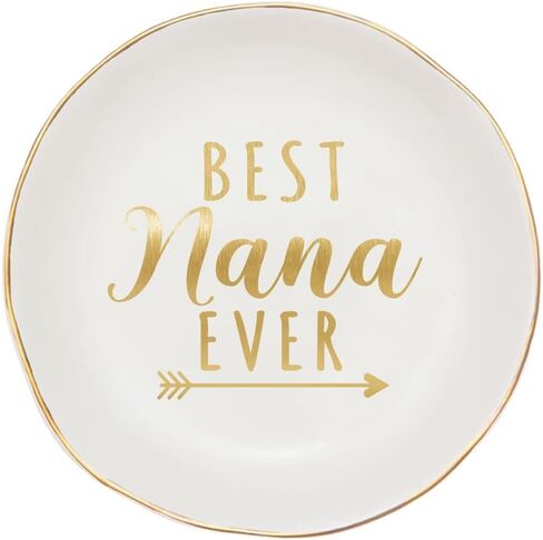 COLLECTIVE HOME - Ceramic Jewelry Tray, Gift for Mimi Nana Grandma, Decorative Jewelry Dish for Rings Earrings Necklaces Bracelet Watch Keys (BEST gigi EVER) in Kuwait