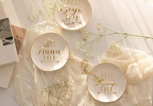 COLLECTIVE HOME - Ceramic Jewelry Tray, Gift for Mimi Nana Grandma, Decorative Jewelry Dish for Rings Earrings Necklaces Bracelet Watch Keys (BEST gigi EVER) in Kuwait