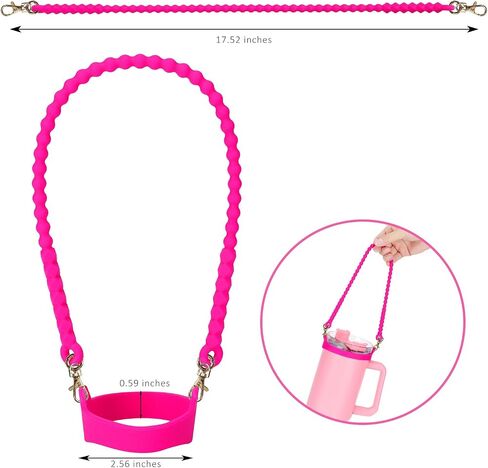 Water Bottle Handle Strap with 3Pcs Straw Cover Caps for Stanley Cup, Dust-Proof Reusable Silicone Straw Cap for Stanley 30&40 Oz Tumbler, Stanley Cup Accessories in Saudi Arabia
