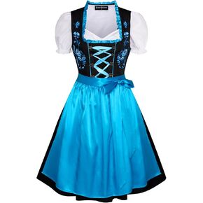 Scarlet Darkness Oktoberfest Carnival Costumes 3 Piece German Dirndl Dress
