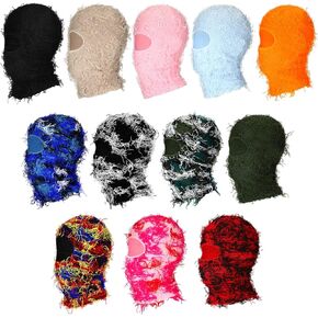 Ramede 12 Pcs Distressed Balaclava Knitted Full Face Mask Knitting Distressed for Men Women Costume Accessories, 12 Style