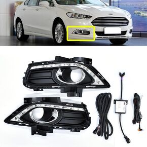 LED Fog Lights Assemblies Fit for 2013-2016 Ford Fusion Daytime Running Light DRL Driving Lights Front Bumper Fog Light