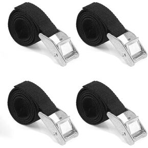 Lashing Straps,Amtake 4 Pack 3.3ft Tie Down Straps Heavy Dust Cargo Tie Down Black Nylon Straps with Zinc Alloy Lock(Black,1m x 25mm)