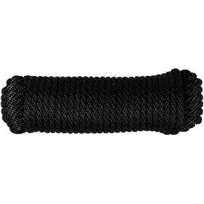 SGT KNOTS Solid Braid Nylon Utility Rope - Multipurpose Smooth Nylon Braided Utility Cord Line - for Anchors, Crafts, Towing 3/16" x 250ft (Royal Blue)