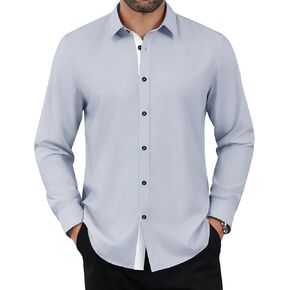 Mens Dress Shirts Long Sleeve Dress Shirts for Men Wrinkle Free Men's Casual Button-Down Shirts Big and Tall