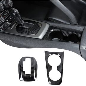 RT-TCZ Carbon Fiber Gear Shift Panel Frame Trim Cover Cup Holder Trim Cover Kit Decoration Interior Accessories for Chevrolet Camaro 2010-2015