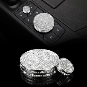 TOMALL Bling Center Console Multimedia Knob Button Cover Compatible with Cadillac CT5 CT6 XT4 XT5 XT6 Crystal Media Button Cover Trim Bling Interior Modification Trims for Car Accessories