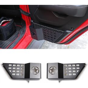 Front Door Storage Pockets Door Side Insert Organizer Box for 2018-2025 Jeep Wrangler JL 2/4 Door 4XE Gladiator JT, Interior Storage Expansion Accessories, Black, 2PCS
