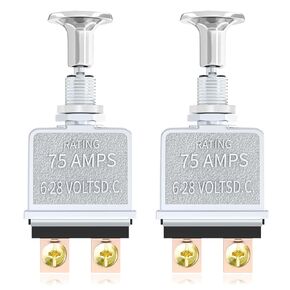 Push Pull Switch Heavy Duty 75 Amp Pull Toggle Switch 6-28V DC 2 Position Spst On/Off for Automotive, Trucks, Off-Road & Marine - Heavy Duty Toggle Switch 2Pcs