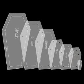 NBEADS 6 Pcs Teardrop Quilting Acrylic Template, 6 Sizes Quilting Templates with Binder Hinged Rings Sewing Quilting Stencils for Patchwork Quilting DIY Crafts Decoration Scrapbooking
