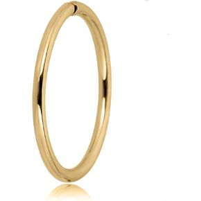 AVORA 10K Gold 10mm Endless Continuous No-Gap Polished Hoop Nose Ring/Cartilage - Yellow or White Gold