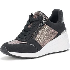 DKNY Women's Kalina Lace Up Wedge Sneaker