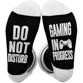 Do Not Disturb Gaming In Progress, Game Lover Socks Size 5.5-11, Gifts for Teenage Boys Men Women Father Dad Husband Sons Kids Game Lovers on Birthday Thanksgiving Christmas Day - A73