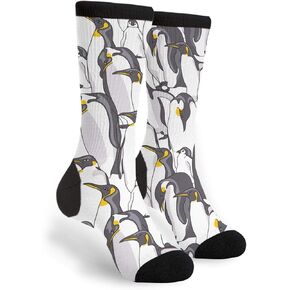 Yaateeh Emperor Penguin Crew Socks Mid Calf Dress Socks Casual Long Tube Socks For Men Women Boy Girl