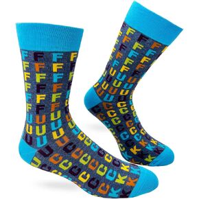 Fffffuuuuccccckkk Crazy Socks for Men with Bold Letters - Multicolor - 1 Pair, 1 Size Fits Most