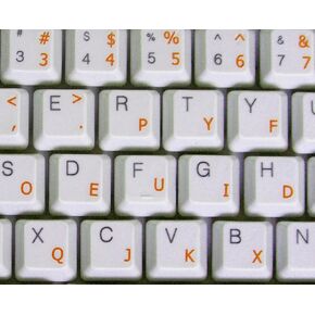 Dvorak Simplified Transparent with White Lettering Keyboard Stickers for Laptops Desktop Computers Keyboards