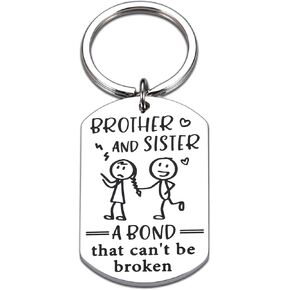 Funny Sister And Brother Gifts Christmas for Sister Brother Keychain, Gag Gifts for Sister Brother Christmas Gifts for Brother In Law Sister from Big Brother To Little Brother From Big Sister