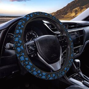 Cartoon Giraffes Car Steering Wheel Cover Auto Steering Wheel Protector Anti-Slip Elasticity and Breathable Car Accessories Universal 15 Inch for Cars SUV Sedan Vans Trucks
