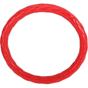 Motoforti Universal Car Steering Wheel Cover Steering Wheel Protective Sleeve, for 44.5-45.9cm, Sweatproof, Faux Leather Rubber, Red