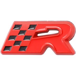 R Racing Flag Emblem Sport Badge Car Side Rear Front Hood Trunk Door Fender Bumper Metal Badge 3D Decal Sticker Fit for All Corvette C2 C3 C4 C5 C6 C7 (Red)