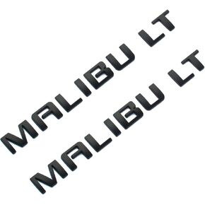 قطعتان من شعار Malibu LT، غطاء صندوق السيارة الخلفي، حرف الباب، شارة شعار، لوحة رياضية بديلة لـ 10-15 Malibu 22842006 (أسود غير لامع)