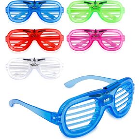 5Pcs LED Glasses Light Up Glow Glasses for Adult Kids, 5 Color Glow in the Dark Glasses Neon Accessories for Glow Party Supplies, Rave Accessories Flashing Shutter Shades Glasses for Birthday Holiday