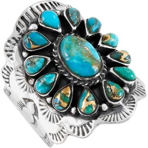 Turquoise Ring Sterling Silver 925 Size 6 to 11