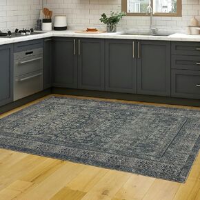 Area Rug 8×10, Large Vintage Boho Rug,Ultra-Soft Low Pile, Washable, Non Slip,Stain Resistant, Printed Carpet for Living Room Bedrooms Playroom Office Kitchen, Oat/Antiquity