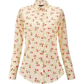 Women's Tops Feminine Long Sleeve Polka Dotted Button Down Casual Dress Blouses Shirts