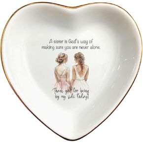 Sister Of The Groom Ring Dish Gift-Wedding Day.Engagement Gift for Sister-In-Law.Bonus Sisters-Gifts from Groom,Bride-Best Sister-in-law,Bridesmaid Jewelry Tray,Trinket Tray,Jewelry Holder Dish
